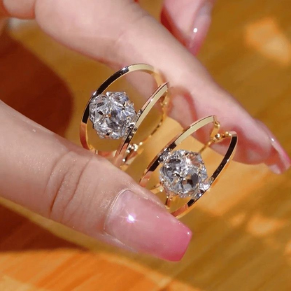 💎✨ Cercei Eleganți cu Bilă de Zirconiu și Cerc Dublu – Sclipire Fascinantă și Design Modern! 🥂👑
