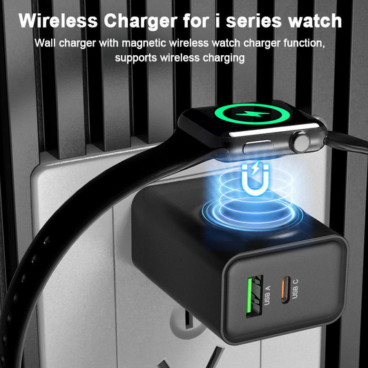 🔌✨ Încărcător de Perete Wireless 3-în-1 pentru Ceas – Spațiu Eliberat, Cabluri Ascunse și Alimentare Rapidă! ⌚💡