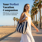 👜✨ Geantă Tote Clasică cu Dungi Verticale – Stil de Plajă, Încăpătoare și Perfectă pentru Cumpărături! 🏖️🛍️