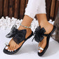 👡✨ Sandale de Plajă Elegante, cu Fundiță și Talpă Plată – Confort Absolut, Stil Fermecător și Pași Ușori! 🌊🎀