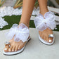 👡✨ Sandale de Plajă Elegante, cu Fundiță și Talpă Plată – Confort Absolut, Stil Fermecător și Pași Ușori! 🌊🎀