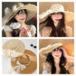 👒✨ Pălărie la Modă cu Boruri Larga și Fundă din Dantelă – Eleganță de Vară, Protecție Solară și Farmec Romantic! 🌸☀️