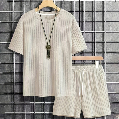 👕✨ Set de Vară pentru Bărbați (2 Piese) – Tricou Oversize cu Umeri Căzuți și Pantaloni Scurți cu Șnur: Stil Relaxat, Confort Absolut! 🩳😎