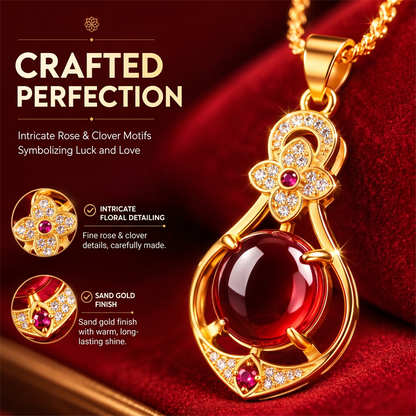 🍀 Colier Elegant cu Trifoi cu Patru Foi în Formă de Lacrimă – Farmec și Noroc la Purtător! ✨