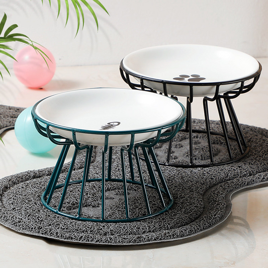 🐱 Bol de Ceramică pentru Pisici pe Suport Înalt din Fier – Mese Confortabile și Sănătoase pentru Prietenul Tău Blănos! 🍽️
