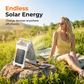 🌞 Ventilator de Exterior cu Dublă Sursă de Energie, Panou Solar și Lumină Integrată – Răcoare și Iluminat Sustenabil Oriunde te Afli! 🏕️