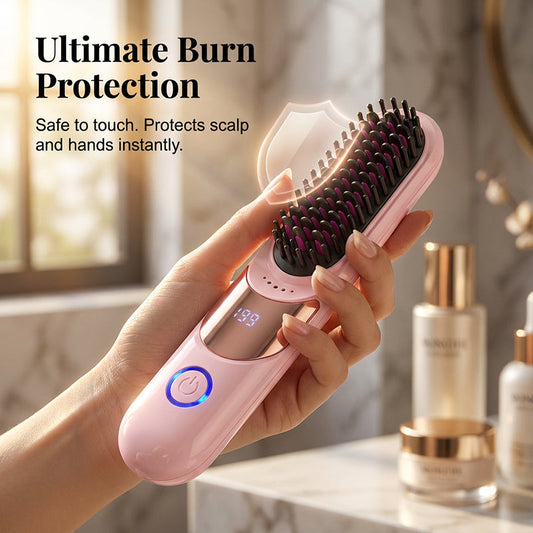 💇‍♀️ Pieptene Îndreptător cu 3 Temperaturi: Păr Neted, Fără Arsuri! ✨