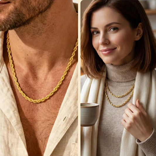 💎 Colier cu Lanț Răsucit: Eleganță Pură pentru Claviculă! ✨