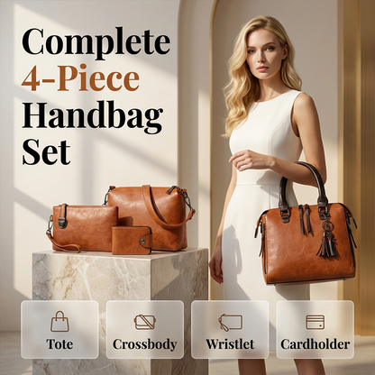 ✨ Set de 4 genți de mână din piele PU pentru femei! 👜