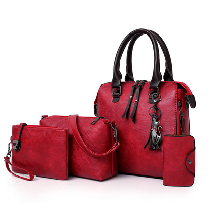 ✨ Set de 4 genți de mână din piele PU pentru femei! 👜