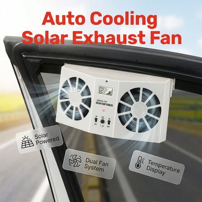 ☀️ Ventilator Auto Solar cu Temp. Display, Răcire Parcare & Plată la Livrare 🚗💨