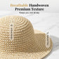 🌊 Esențiale de plajă : Pălărie de paie manuală, bor lat, femei 👒😍