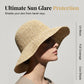 🌊 Esențiale de plajă : Pălărie de paie manuală, bor lat, femei 👒😍