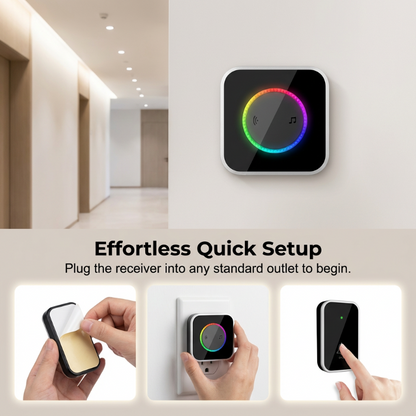 ✨ Sonerie Wireless cu Lumină LED în 7 Culori! 🚪