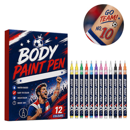 Vibrant Water-Based Body Paint Pen Set