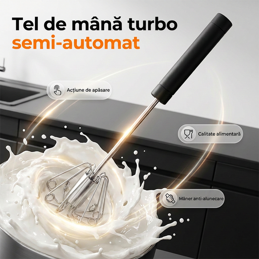 🥚 Bătător Oua Manual Inox: Semiautomat, Eficient! ✨
