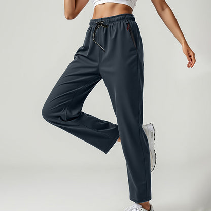 👖Elastic Drawstring Waist, Straight & Comfortable🌀 Women's Casual Trousers – Adjustable Waist & Lightweight Breathable | Everyday Commute Ease ✨