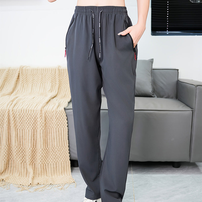 👖Elastic Drawstring Waist, Straight & Comfortable🌀 Women's Casual Trousers – Adjustable Waist & Lightweight Breathable | Everyday Commute Ease ✨