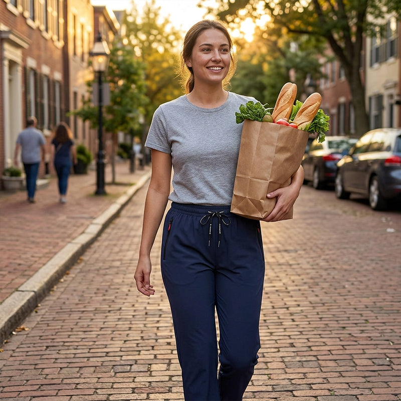 👖Elastic Drawstring Waist, Straight & Comfortable🌀 Women's Casual Trousers – Adjustable Waist & Lightweight Breathable | Everyday Commute Ease ✨