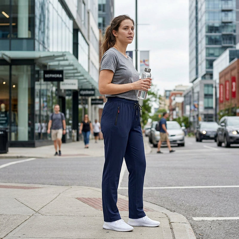 👖Elastic Drawstring Waist, Straight & Comfortable🌀 Women's Casual Trousers – Adjustable Waist & Lightweight Breathable | Everyday Commute Ease ✨