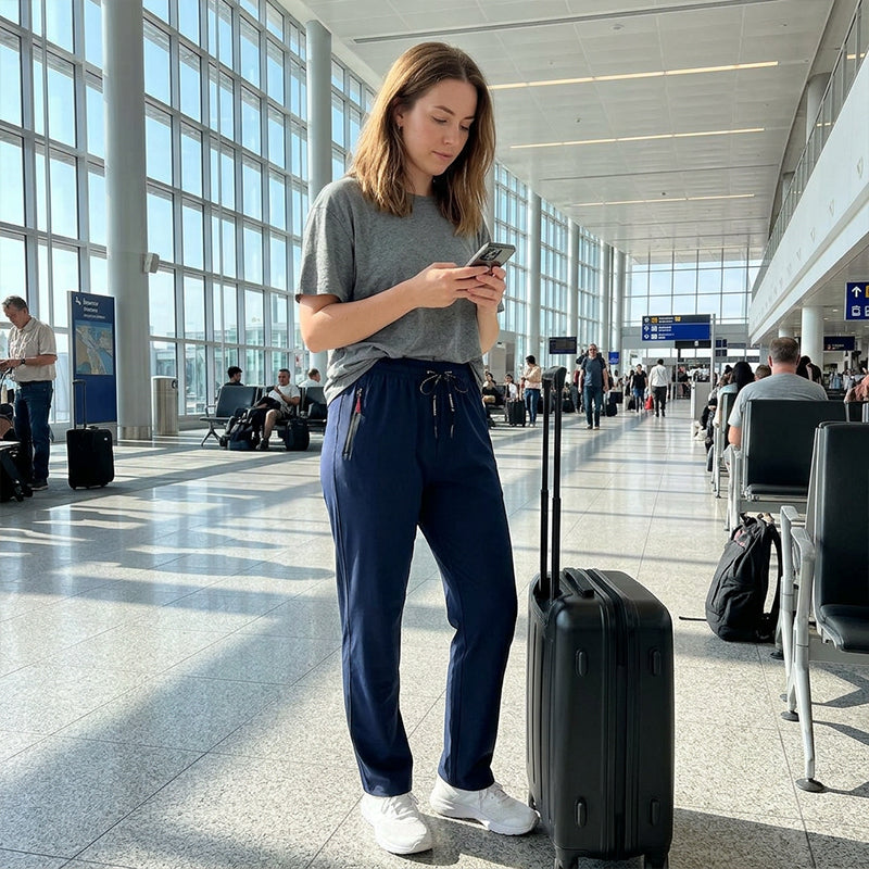 👖Elastic Drawstring Waist, Straight & Comfortable🌀 Women's Casual Trousers – Adjustable Waist & Lightweight Breathable | Everyday Commute Ease ✨