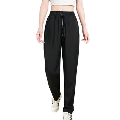 👖Elastic Drawstring Waist, Straight & Comfortable🌀 Women's Casual Trousers – Adjustable Waist & Lightweight Breathable | Everyday Commute Ease ✨