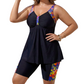 👙 Tankini Femei Lejer cu Shorts, Confort și Acoperire la Plajă 🏖️