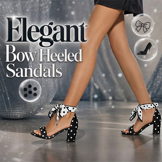 Women Polka Dot Block Heel Sandals