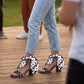 Women Polka Dot Block Heel Sandals