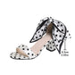 Women Polka Dot Block Heel Sandals
