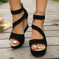 👡 Sandale Wedge Peep-Toe cu Baretă: Eleganță & Confort de Vară! ✨