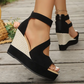 👡 Sandale Wedge Peep-Toe cu Baretă: Eleganță & Confort de Vară! ✨