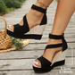 👡 Sandale Wedge Peep-Toe cu Baretă: Eleganță & Confort de Vară! ✨