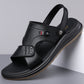 👞 Sandale Bărbătești din Piele – Șlapi Slip-On Duali pentru Exterior și Plajă | Confort de Vară 🏖️☀️