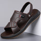 👞 Sandale Bărbătești din Piele – Șlapi Slip-On Duali pentru Exterior și Plajă | Confort de Vară 🏖️☀️