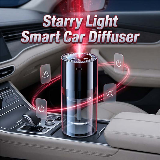 🌟 Difuzor Auto Inteligent cu Ulei Esențial și Lumini Stelare – Aromaterapie și Ambianță în Mașină ✨