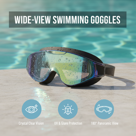 🏊‍♀️ Ochelari de Înot HD Anti-Aburire cu Câmp Vizual Larg – Claritate și Confort în Apă ✨