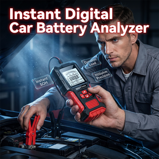🔋 Tester Profesional Digital pentru Bateria Auto – Diagnosticare Preciză cu Ecran LCD 🚗