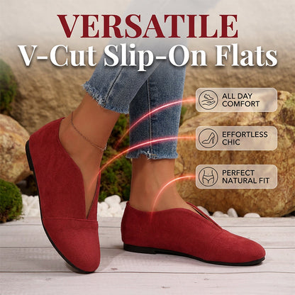 👠✨ Pantofi Plati de Femei cu Decupaj în V | Stil Elegant & Confort pe Tot Parcursul Zilei 🌸