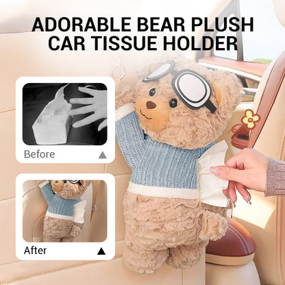 🧸✨ Suport de Șervețele Auto în Formă de Ursuleț de Plus | Design Adorabil & Confort pentru Călătorii Tale 🚗💕