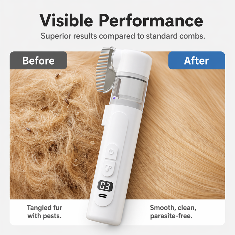 ⌛LIMITED TIME PRICE: ONLY ￡13.99!!!🔥Electric Pet Grooming Comb🐕Keep your furry friends away from mites, fleas and tangled fur！