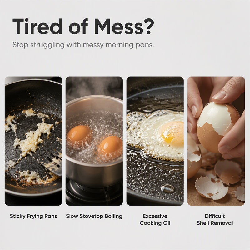 ✨🥚 Van haastig ochtendritueel naar perfect gepocheerd ei in minuten! Dé dubbelzijdige eierkoker die heel Europa gebruikt – consistent, olievrij en bizar makkelijk. 50% KORTING!