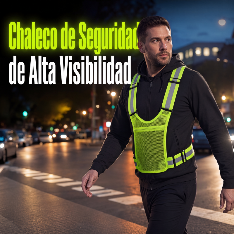 🌟High Visibility, Night Safety🦺 High-Visibility Safety Vest – Fluorescent Color & Wide Reflective Bands | Perfect for Walking, Cycling & Road Work, Boosts Night Visibility ✨