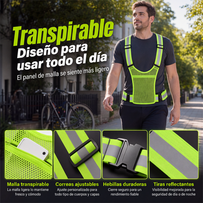 🌟High Visibility, Night Safety🦺 High-Visibility Safety Vest – Fluorescent Color & Wide Reflective Bands | Perfect for Walking, Cycling & Road Work, Boosts Night Visibility ✨
