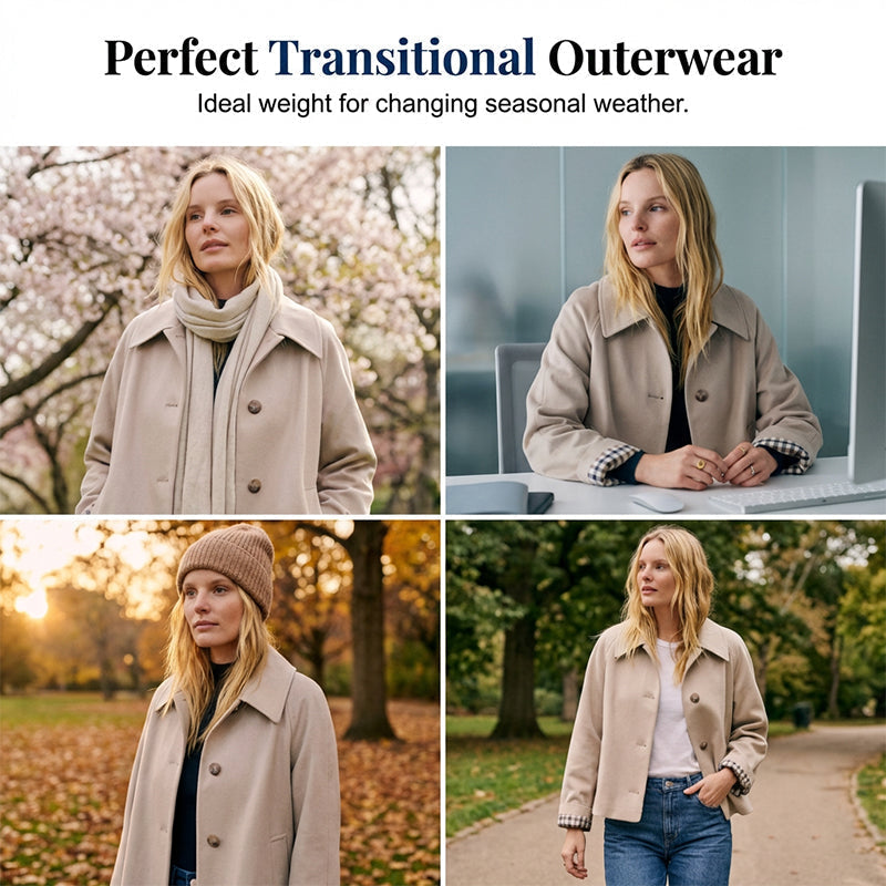 🌸  Women's Single-Breasted Cropped Jacket – Premium Blend & Breathable | Perfect for Spring, Autumn & Winter Layering ✨