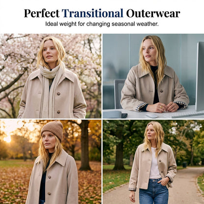 🌸  Women's Single-Breasted Cropped Jacket – Premium Blend & Breathable | Perfect for Spring, Autumn & Winter Layering ✨