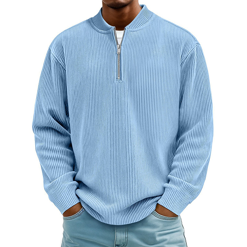 🧥 Men's High-Density Corduroy Pullover – Vertical Ribbed Texture & Unique Character