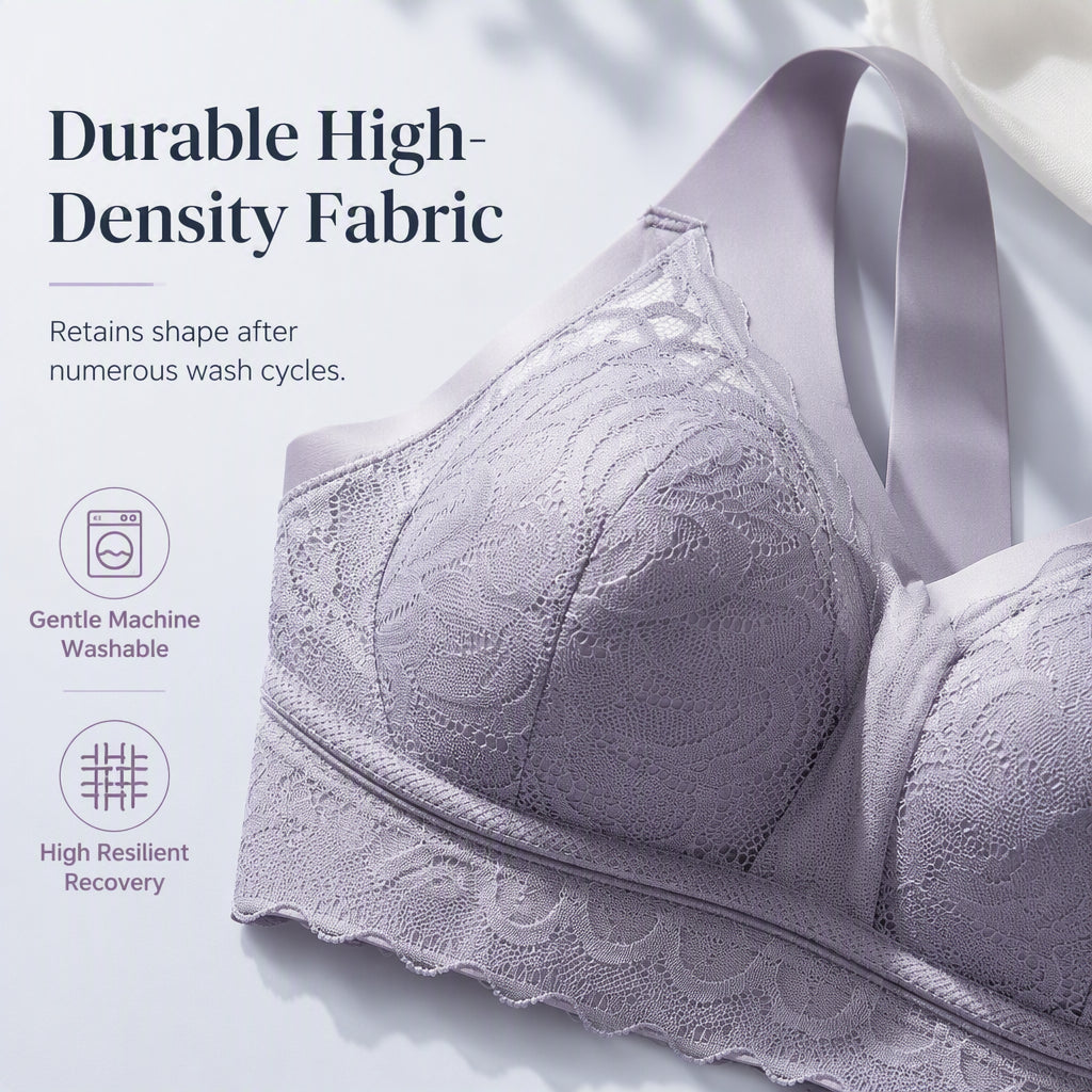 ☁️Seamless & Wireless, All-Day Comfort👙 Women's Seamless Lace Bra – W-Shaped Soft Support & U-Back | Perfect for Daily Wear & Invisible Comfort, No More Marks ✨