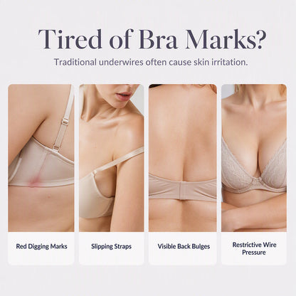☁️Seamless & Wireless, All-Day Comfort👙 Women's Seamless Lace Bra – W-Shaped Soft Support & U-Back | Perfect for Daily Wear & Invisible Comfort, No More Marks ✨
