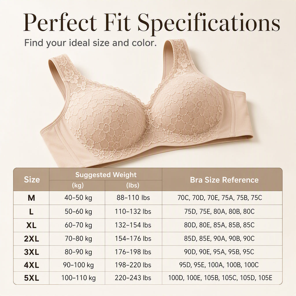 ☁️Seamless & Wireless, All-Day Comfort👙 Women's Seamless Lace Bra – W-Shaped Soft Support & U-Back | Perfect for Daily Wear & Invisible Comfort, No More Marks ✨